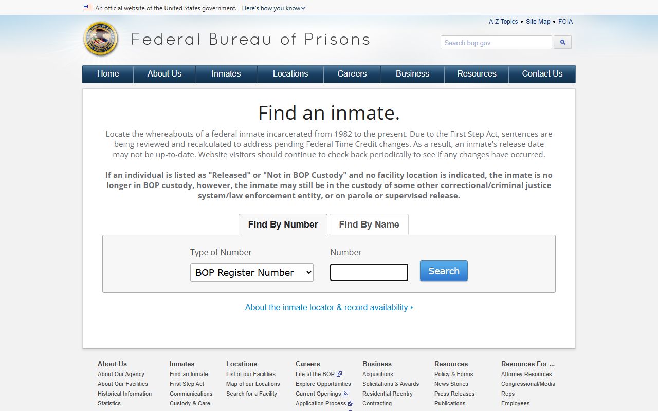 DeKalb County federal custody fallback through the BOP inmate locator